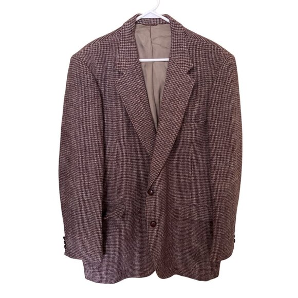 Harris Tweed Mens 46 Long Handwoven Scottish Wool Jacket Blazer Sportvoat - Picture 1 of 15